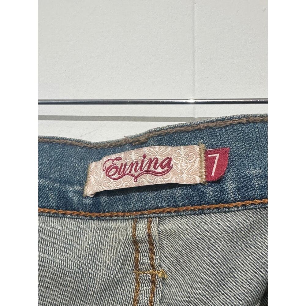Eunina Distressed Acid Wash Boyfriend Jeans Size 7 - Picture 3 of 5